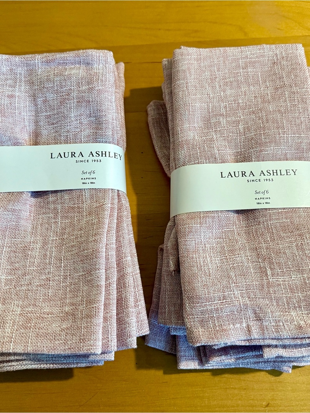 Laura Ashley Red Linen-Blend Napkins - Set of 12